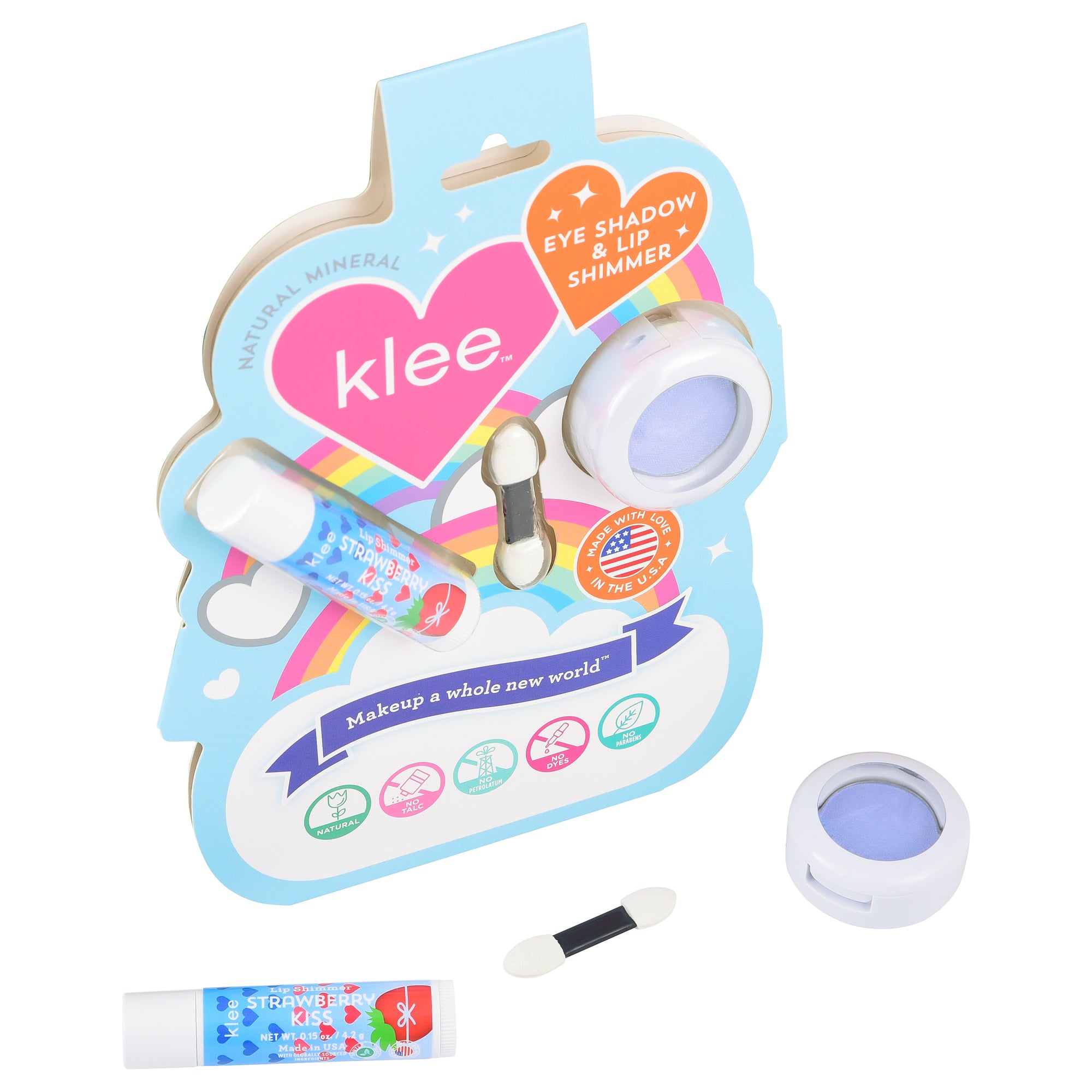 Klee Naturals Eye Shadow and Lip Shimmer Set Periwinkle Kiss