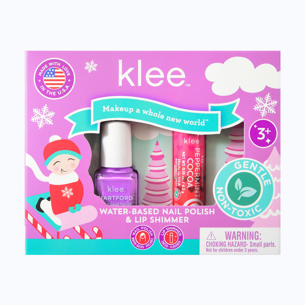 Elves' Sleds  - Holiday Water-Based Nail Polish and Lip Shimmer Duo
