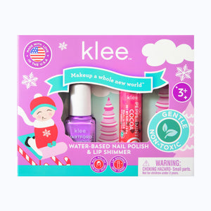 Elves' Sleds  - Holiday Water-Based Nail Polish and Lip Shimmer Duo