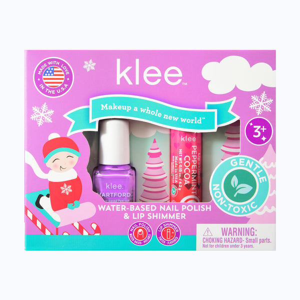 Elves' Sleds  - Holiday Water-Based Nail Polish and Lip Shimmer Duo