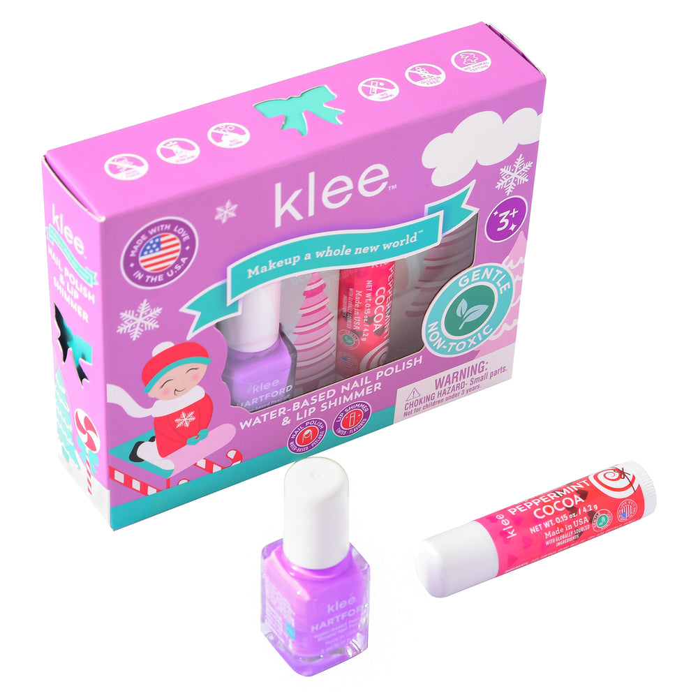 Elves' Sleds  - Holiday Water-Based Nail Polish and Lip Shimmer Duo