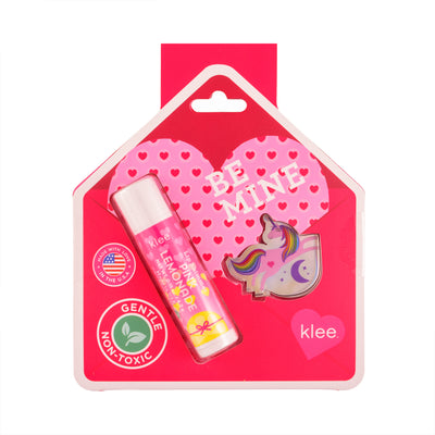 Hug and Kiss - Valentine's Lip Shimmer and Sticker Exchange Card