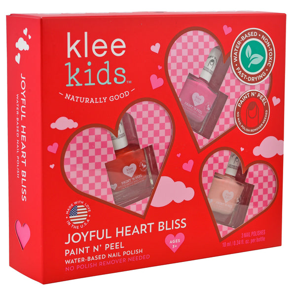 Joyful Heart Bliss - Klee Kids Water-Based Nail Polish 3-Piece Set